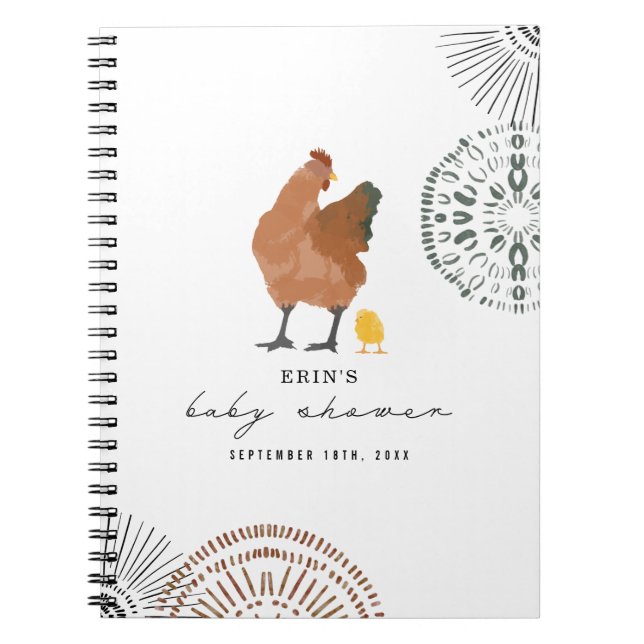 Livre d'invité sur le Baby shower de poulet (Devant)