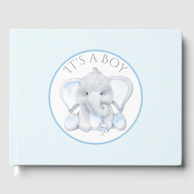 Livre d'invité sur le Baby shower éléphant (Recto)