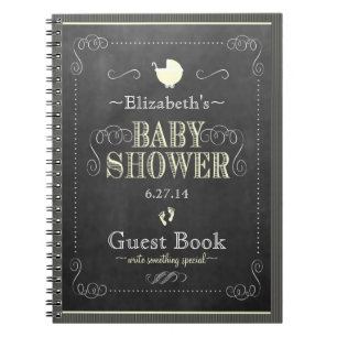 Livre d'invité vintage de baby shower de jaune de
