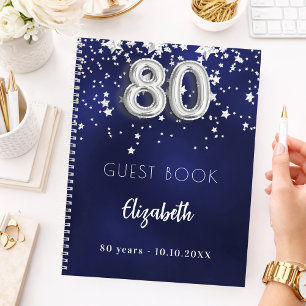 Livre d'invités 80e anniversaire marine bleu argen