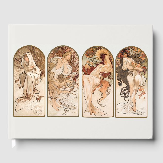 LIVRE D'INVITÉS : ALPHONS MARIA MUCHA : LES SAISON (Recto)