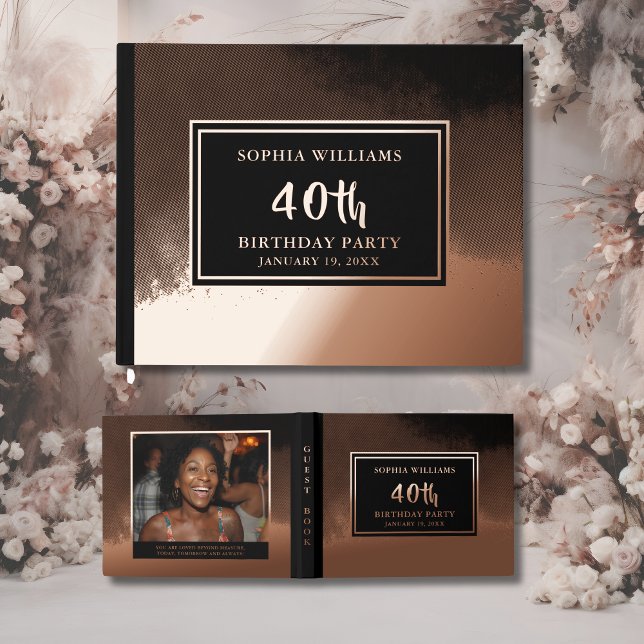 Livre d'invités Anniversaire Foil Élégant Photo &  (Créateur téléchargé)