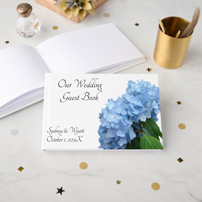 Livre d'invités Blue Heaven Custom Wedding (Recto ouvert)