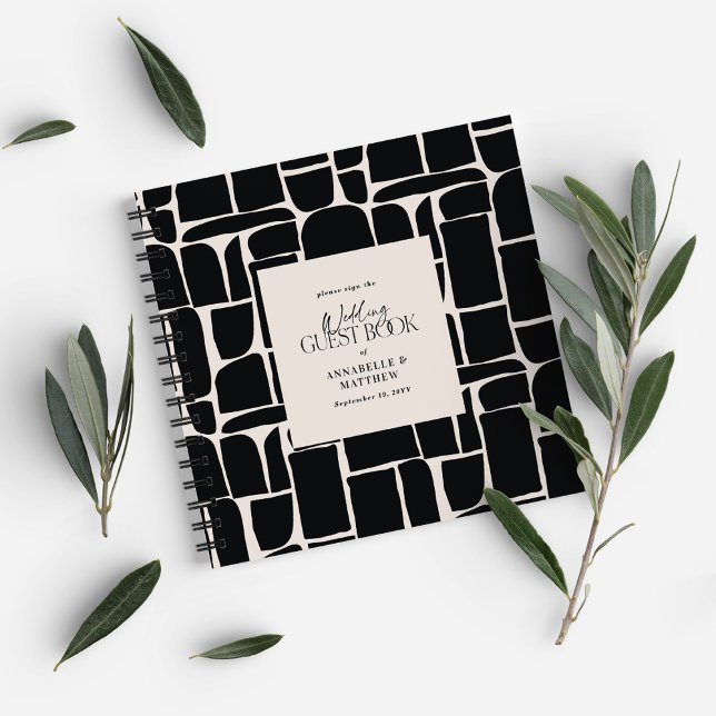 Livre d'invités de mariage minimaliste abstrait (Créateur téléchargé)