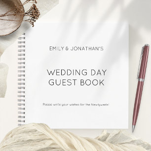 Livre d'invités du jour de mariage noir simple