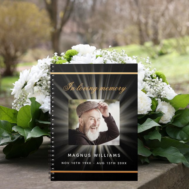 Livre d'invités funérailles funéraires noir photo  (Créateur téléchargé)