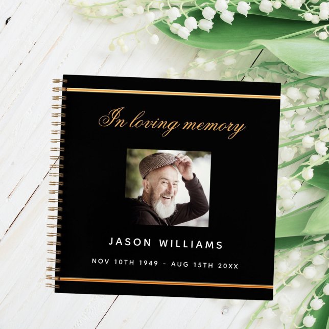 Livre d'invités funérailles funéraires noir photo  (Créateur téléchargé)