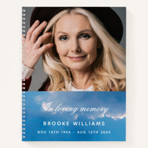 Livre d'invités funérailles mémorial bleu ciel pho