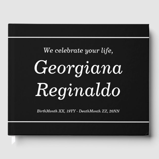 Livre d'invités funéraires élégant et minimal (Recto)