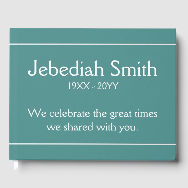 Livre d'invités funéraires élégant et minimaliste (Recto)