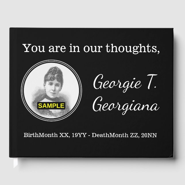 Livre d'invités funéraires/mémorial simple et pers (Recto)