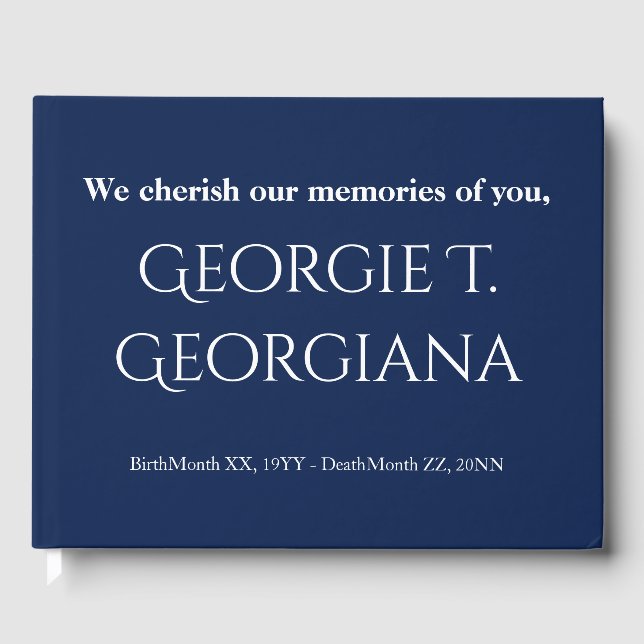 Livre d'invités funéraires minimaliste (Recto)