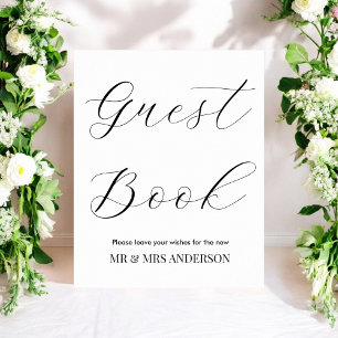 Livre d'invités Poster noir blanc Mariage