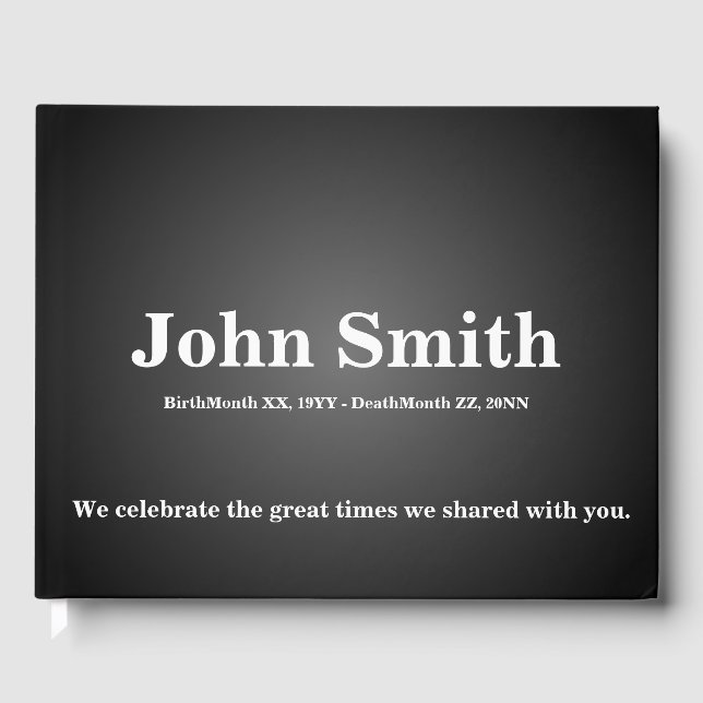 Livre d'invités pour les funérailles/commémoration (Recto)