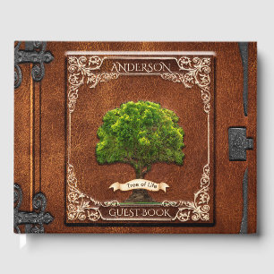Livre d'invités Rustic Wood Family Tree