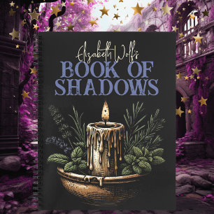 Livre d'ombres Carnet spiral noir bougie lune