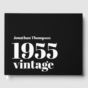 Livre D'or 1955 Nom Vintage Black Homme 70e fête d'anniversai