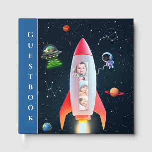 Livre D'or 1er Anniversaire Rocket Space Immense Collage ph