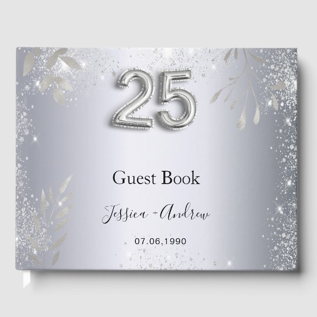 livre d'or 25e anniversaire de mariage feuillage a (Recto)