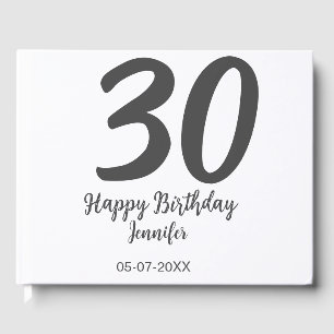 Livre D'or 30e anniversaire ajouter nom date année noir modèl