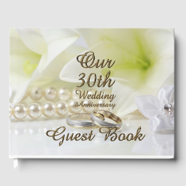 Livre D'or 30e anniversaire Mariage de Pearl Typographie de l (Recto)