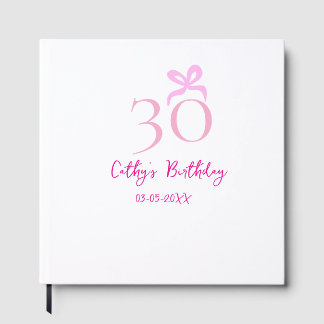 Livre D'or 30E ANNIVERSAIRE rose pastel MAIN LEVÉE RÉTRO 
