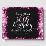 Livre d'or 30th Birthday Pink Sparkling Lights<br><div class="desc">Elégant livre d'or de la fête du 30e anniversaire avec lumières étincelantes roses</div>