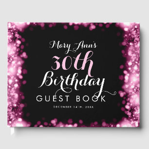 Livre d'or 30th Birthday Pink Sparkling Lights