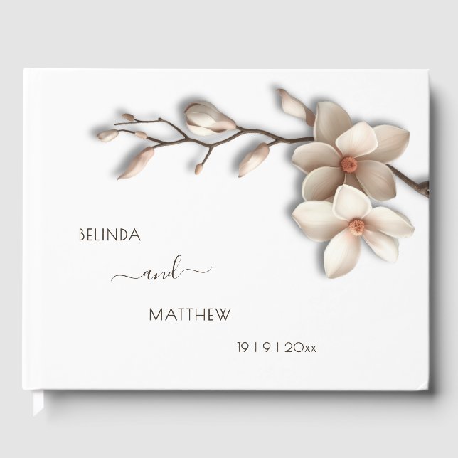Livre D'or 3D Magnolia Flower | Wedding (Recto)