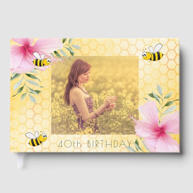 Livre D'or 40e anniversaire abeilles nid d'abeille photo flor (Recto)