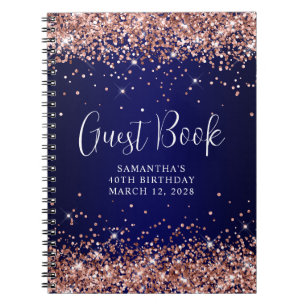 Livre d'or 40e anniversaire Bleu Nuit Paillettes O