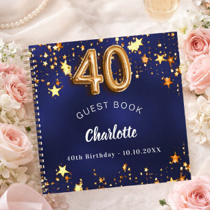 Livre d'or 40e anniversaire étoiles bleu marine et