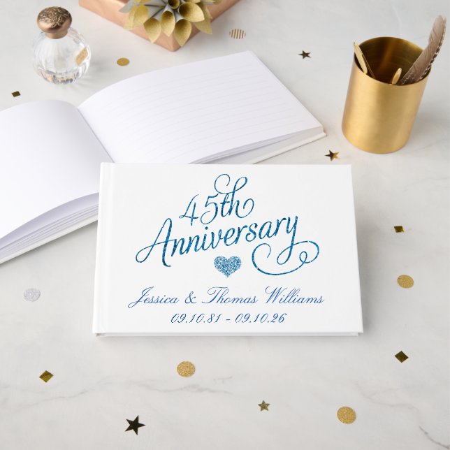 Livre D'or 45th Sapphire Wedding Anniversary (Recto ouvert)