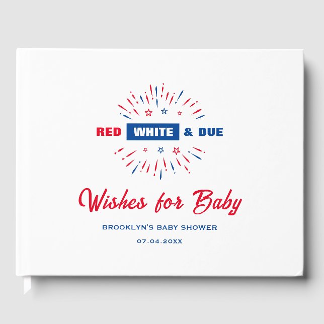 Livre D'or 4 Juillet Baby shower Patriotique Rouge Blanc et d (Recto)