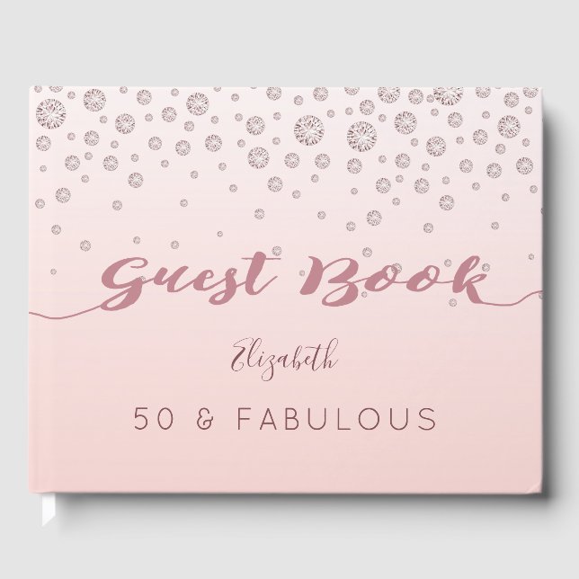 Livre D'or 50 Fabuleux anniversaire rose or de diamants roux (Recto)