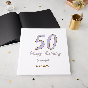 Livre D'or 50e anniversaire ajouter nom date année mode viole