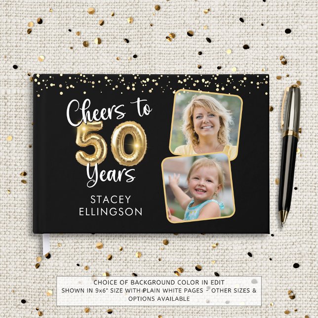 Livre D'or 50e anniversaire Cheers to 50 Years 2 Photos (Créateur téléchargé)