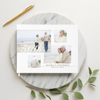 Livre D'or 50E Anniversaire du Mariage Modern Four Photo Coll