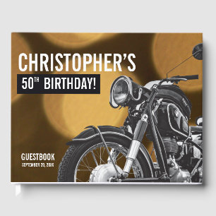 Livre D'or 50e anniversaire Motorcycle Gold et Black thème