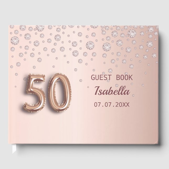 Livre D'or 50e anniversaire rose or diamants roux (Recto)