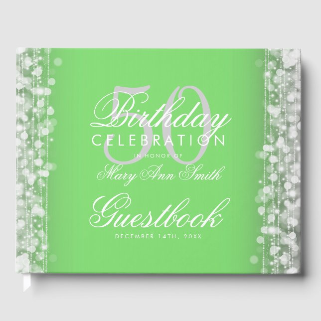 Livre d'or 50th Birthday Party Sage & Silver (Recto)