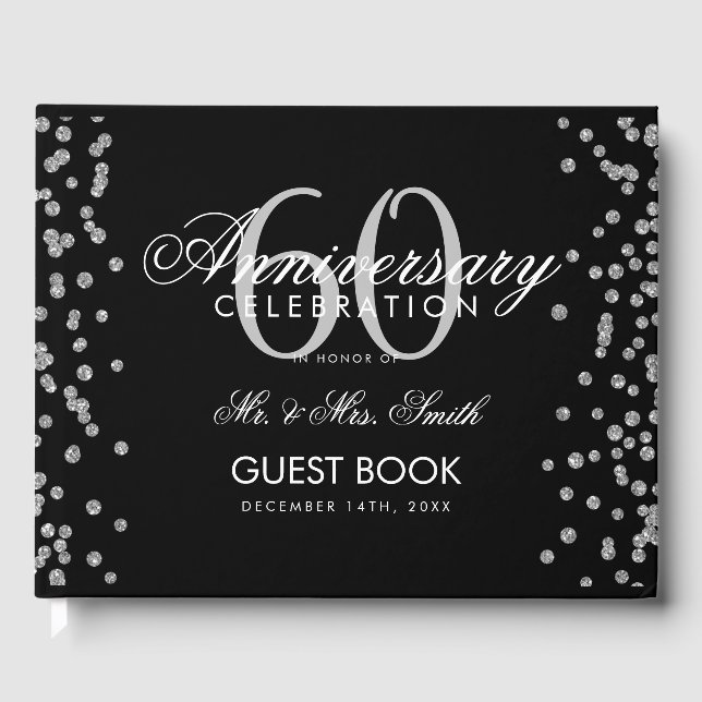 Livre D'or 60e Anniversaire de Diamant Noir Argent Glitter  (Recto)