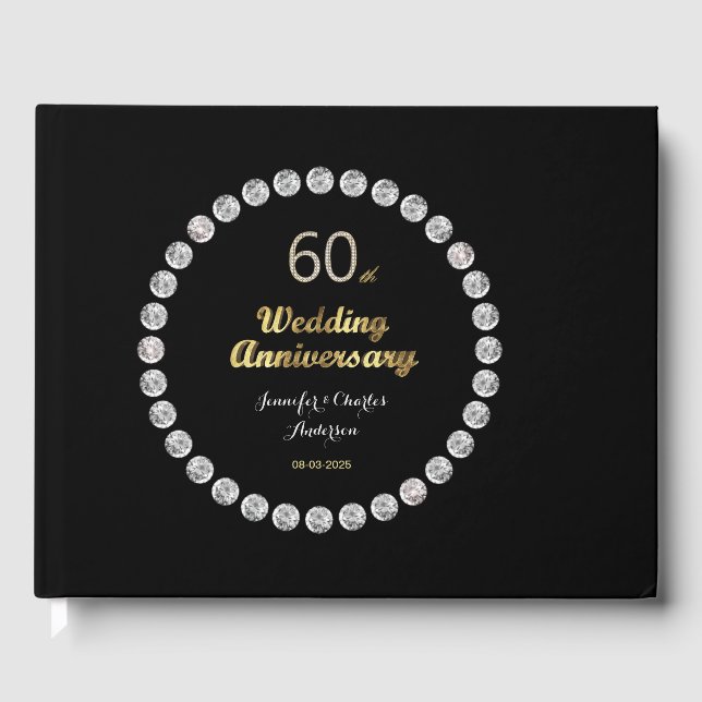 Livre D'or 60e Anniversaire du Mariage diamant Typographie de (Recto)