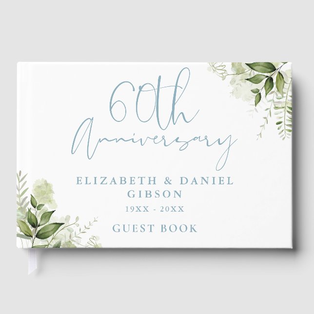 Livre D'or 60th Wedding Anniversary Floral Greenery (Recto)