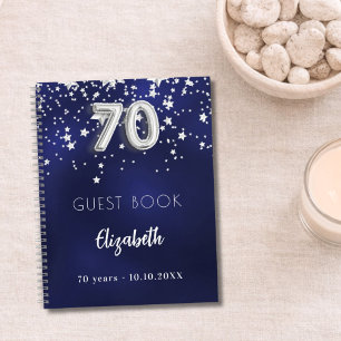 Livre d'or 70 ans bleu marine étoiles argentées