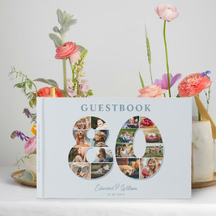 Livre D'or 80e anniversaire Photo Collage Milestone Guestbook