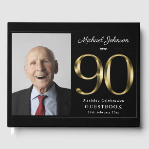 Livre D'or 90e anniversaire Black Gold Typographie Classy Cus