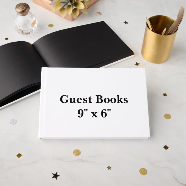 Livre D'or 9" x 6" Noir 60# Eclipse (Recto ouvert)