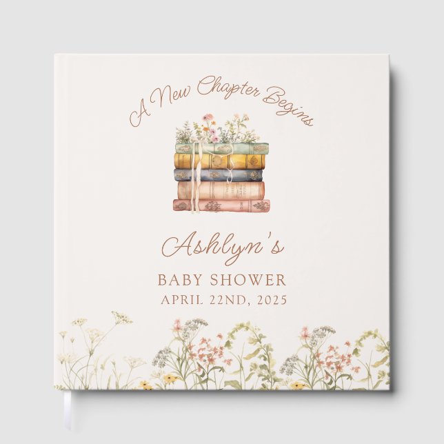 Livre D'or  A New Chapter Begins Baby Shower Guest Book (Recto)