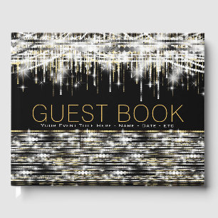 Livre d'or à paillettes d'or noir et d'argent